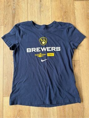 Nike Brewers Postseason MKE Navy T-Shirt Small